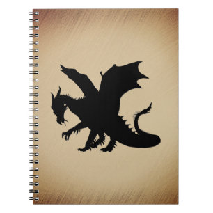 Black Dragon Rustic Background Notebook