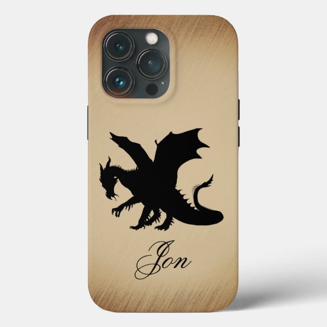 Black Dragon Rustic Background Personal Case-Mate iPhone Case (Back)
