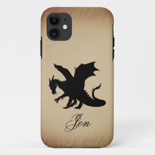 Black Dragon Rustic Background Personal iPhone 11 Case