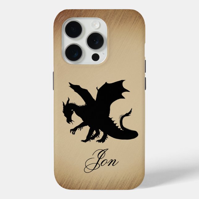 Black Dragon Rustic Background Personal Case-Mate iPhone Case (Back)