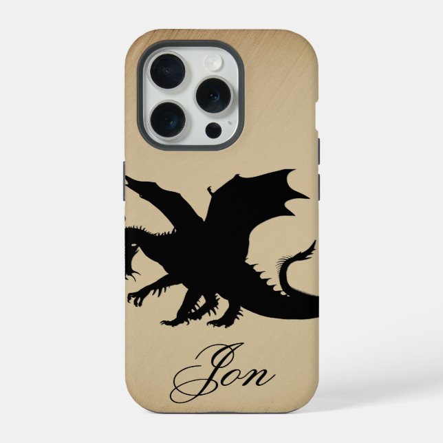 Black Dragon Rustic Background Personal iPhone Case (Back)