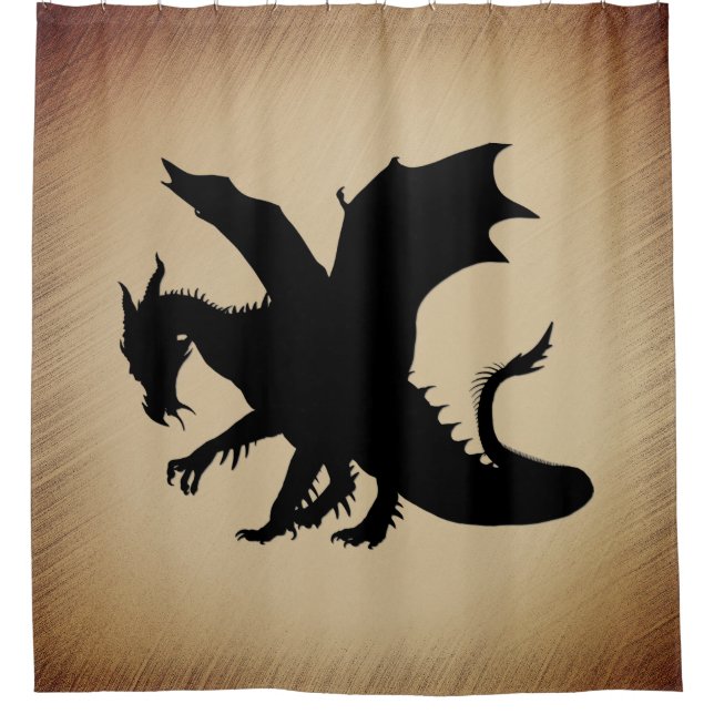 Black Dragon Rustic Background Shower Curtain (Front)