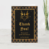 Black Dragon Scales Gold Faux Glitter Birthday