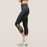 Black Dragon Scales with Gold Dragon Capri Leggings<br><div class="desc">An original design featuring a pattern of black and gray dragon scales with a gold dragon on the bottom left leg.  A great choice for anyone who's into dragons or dragon boating.</div>