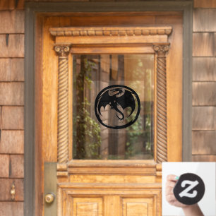 Black Dragon see through window cling front stick