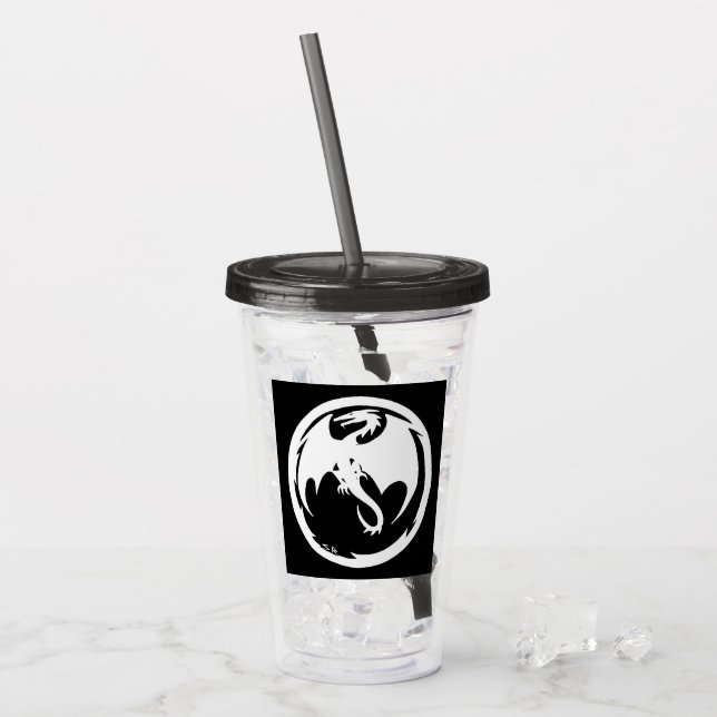 Black Dragon smoke acrylic tumbler (Front Ice)