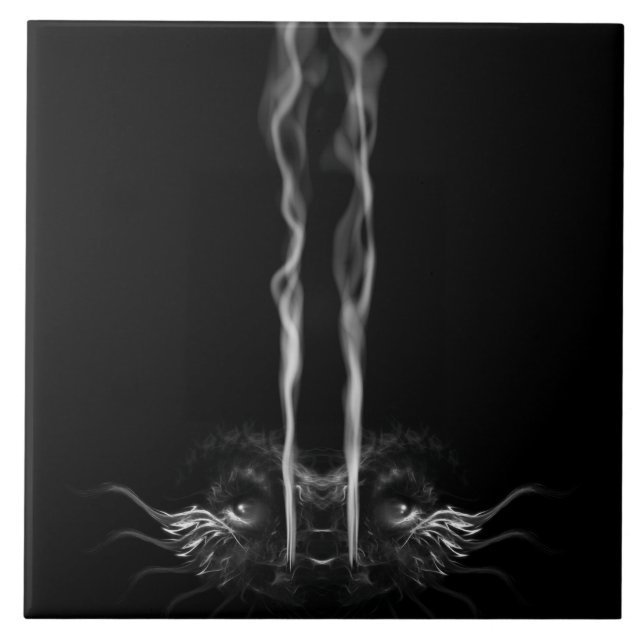 Black Dragon Smoke Ceramic Tile (Front)