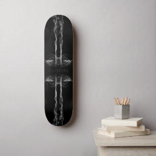 Black Dragon Smoke with Name or Monogram Skateboard
