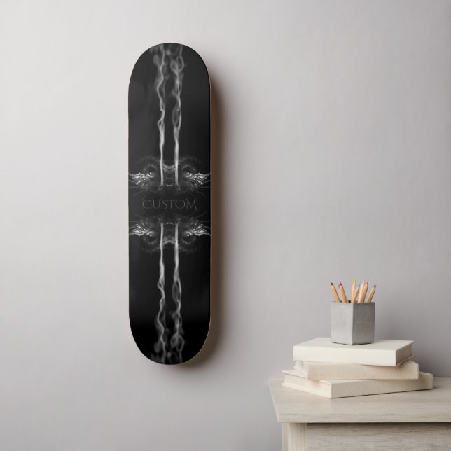 Black Dragon Smoke with Name or Monogram Skateboard (Wall Art)
