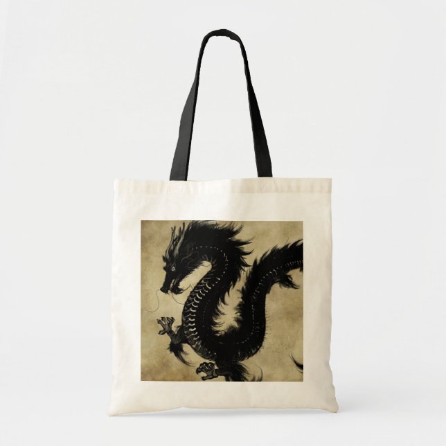 Black Dragon Tote Bag (Front)