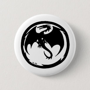 Black Dragon white button