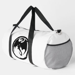 Black Dragon white duffel bag