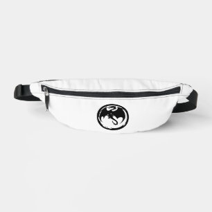 Black Dragon white fanny pack