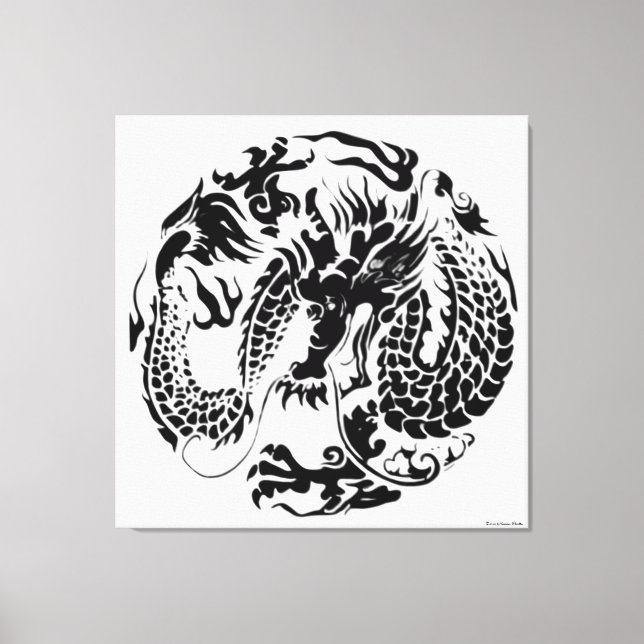 Black Dragon Wrapped Canvas (Front)
