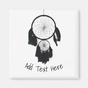 Black Dreamcatcher on White Background Magnet