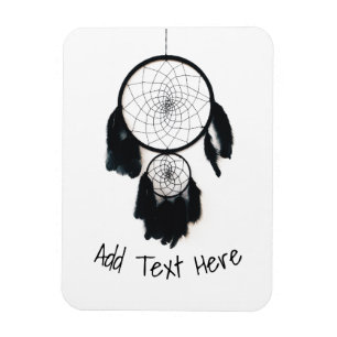 Black Dreamcatcher on White Background Magnet