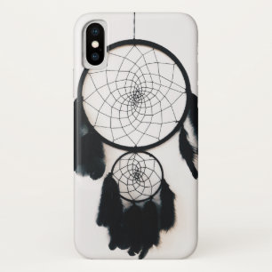Black Dreamcatcher with Feathers iPhone X Case