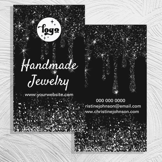 black dripping glitter business card (Creator Uploaded)