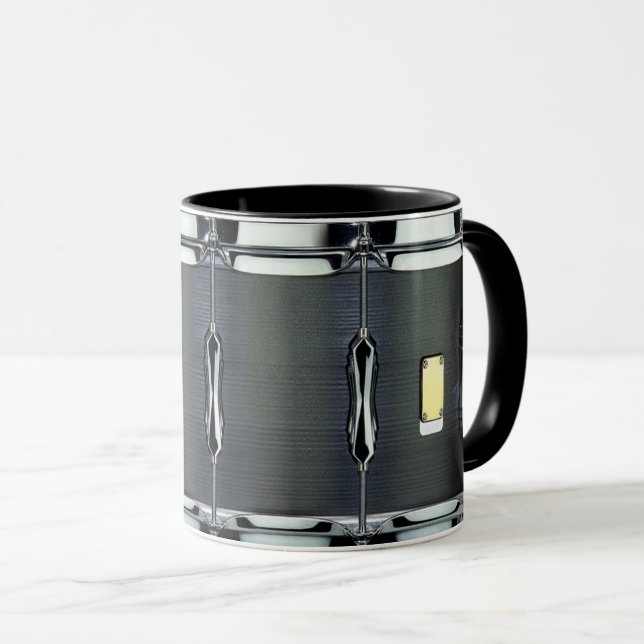 Black drum full print mug (Front Right)