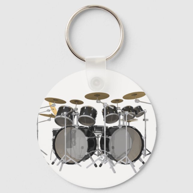Black Drum Kit: 10 Piece: Key Ring (Front)