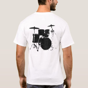 black drums in white T-Shirt
