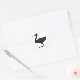 Black Duck Bird Icon Square Sticker