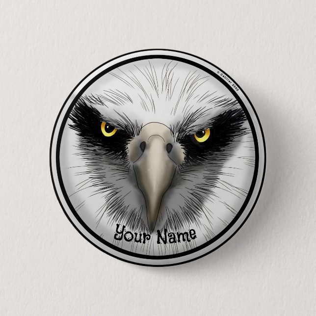 Black Eagle  6 Cm Round Badge (Front)