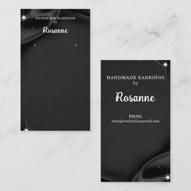Black Earring Display  Business Card (Front/Back)