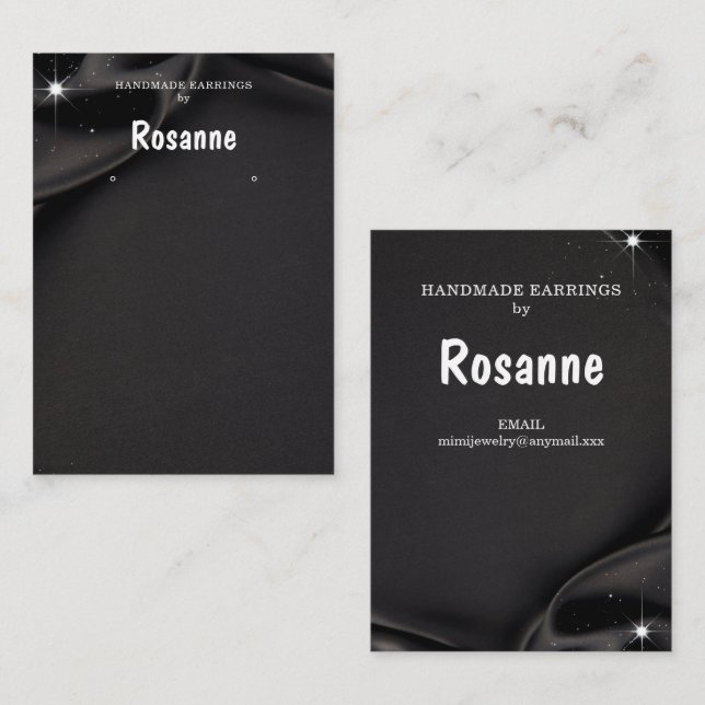 Black Earring Display  Business Card (Front/Back)