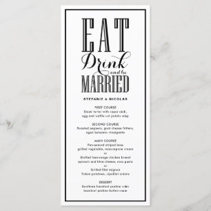 Black Eat, Drink and Be Married Wedding Menu