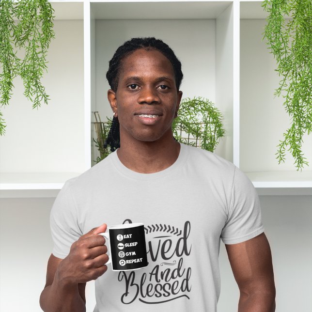 Black Eat Sleep Gym Repeat Icon Mug (Creator Uploaded)