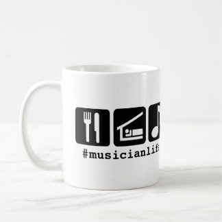 Black Eat Sleep Music Icons Coffee Mug