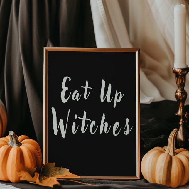 Black Eat Up Witches Halloween Chic Food Table  Poster (Creator Uploaded)