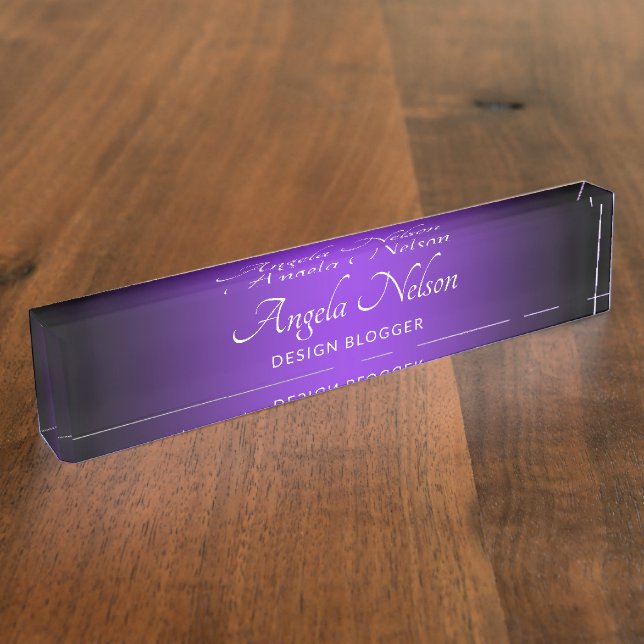 Black Edge Blue Violet Ombre Nameplate (Side)