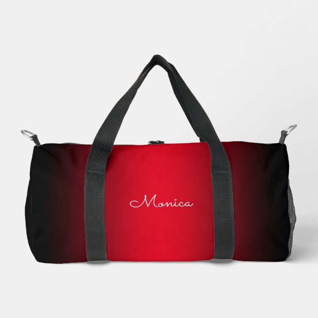 Black Edge Red Ombre Duffle Bag (Front)
