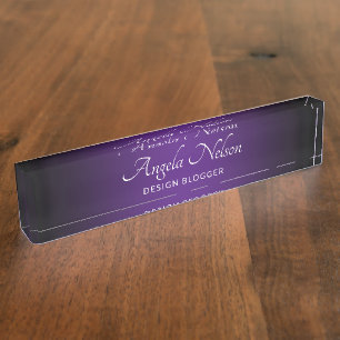 Black Edge Royal Purple Ombre Nameplate