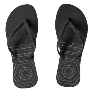 Black edgy tribal geometry thongs