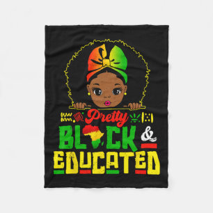 Black Educated Black History Kids Girls Juneteenth Fleece Blanket