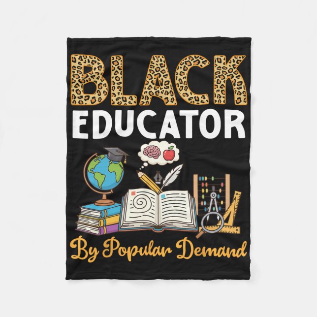 Black Educator By Popular Demand Animal Pattern Ck Fleece Blanket (Front)