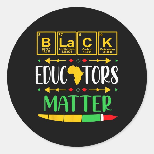 Black Educators Problem History Month Africa Ameri Classic Round Sticker (Front)