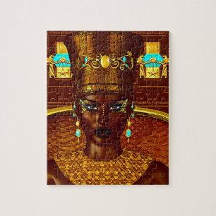 Black Egyptian princess in our modern digital art Jigsaw Puzzle