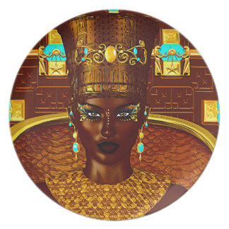 Black Egyptian princess in our modern digital art Plate