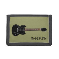 Black Electric Guitar Boys Personalised Wallet