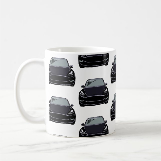 Black Electric Vehicle SUV Car Coffee Mug (Left)