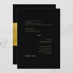 Black Elegance in Motion Wedding Invitation