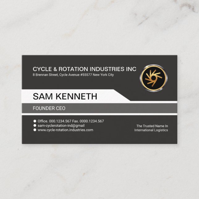 Black Elegance Stylish Modern Founder CEO Business Card (Front)