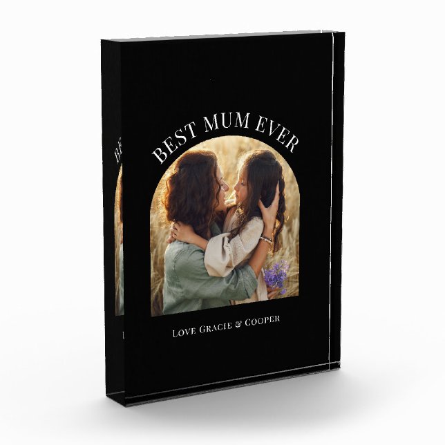 Black elegant arch photo typography best mum (Left)