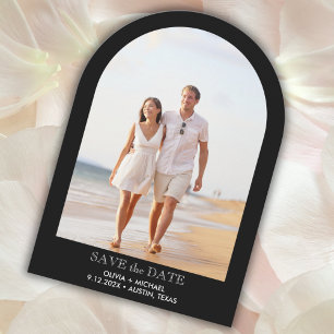 Black Elegant Arch Photo Wedding Save the Date
