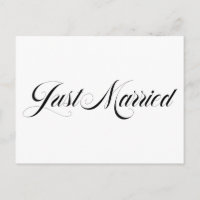 Black Elegant Bold Calligraphy Just Married