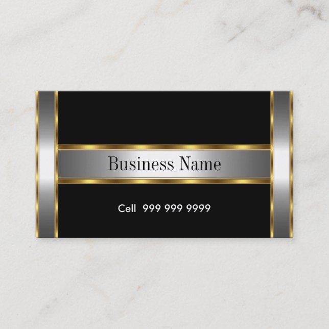 Black Elegant Business Card (Front)